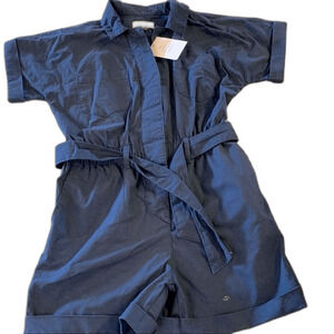 Cargo Romper Shorts & Belt Blue Youth Girls 10-12 L free assembly NWT
